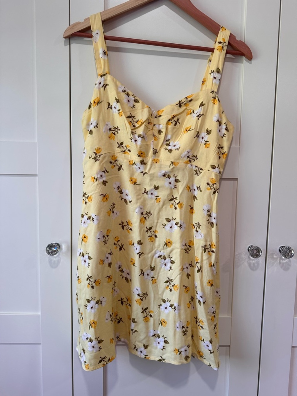 Old Navy Yellow Floral Mini Dress with White Blossoms NWOT